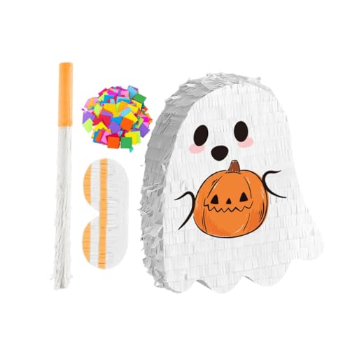 ERINGOGO Halloween Pinata mit Farbenfrohem Geisterdesign Interaktives Partyspielzeug für Drinnen und Draußen Süßigkeitenfüllung Dekoratives Halloween Partyzubehör von ERINGOGO