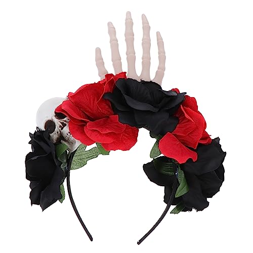 ERINGOGO Halloween Schädel Haarreif mit Rosenblumen für Party Einzigartiges Haarschmuck Accessoire für Cosplay und Besondere Anlässe für Gruppenfotos und Festlichkeiten ERINGOGO Halloween Schädel Haarreif mit Rosenblumen für Party Einzigartiges Haarschmuck Accessoire für Cosplay und Besondere Anlässe für Gruppenfotos und Festlichkeiten von ERINGOGO