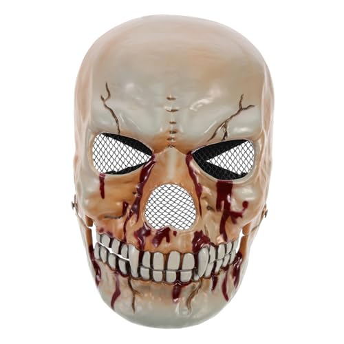 ERINGOGO Halloween Schädel Maske mit Beweglichem Unterkiefer Gruseliges Cosplay Requisit aus Leichtem Kunststoff für Halloween Party Bühnenauftritt und Kostümfest Unisex Dekoration von ERINGOGO