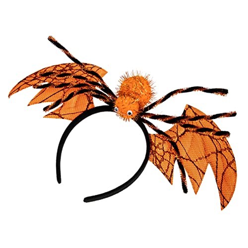 ERINGOGO Halloween Stirnband Fledermaus Spinne Kopfband Orange Party Haarreifen Festival Kostüm Zubehör für Erwachsene von ERINGOGO