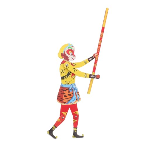 ERINGOGO Handgefertigte Chinesische Holz Schattenpuppe Monkey King Traditionelles Manuelles Puppenspielzeug Langlebig und Farbecht für Familienunterhaltung und Dekorative Sammlerstücke von ERINGOGO