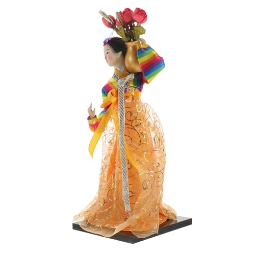 ERINGOGO Handgefertigte Puppe Vintage- Zubehör Für Babypuppen Puppenzubehör Figur Wertvoll Wiedergeborene Puppe Hanbok-Puppe Aus Koreanischem Handwerk Yellow von ERINGOGO