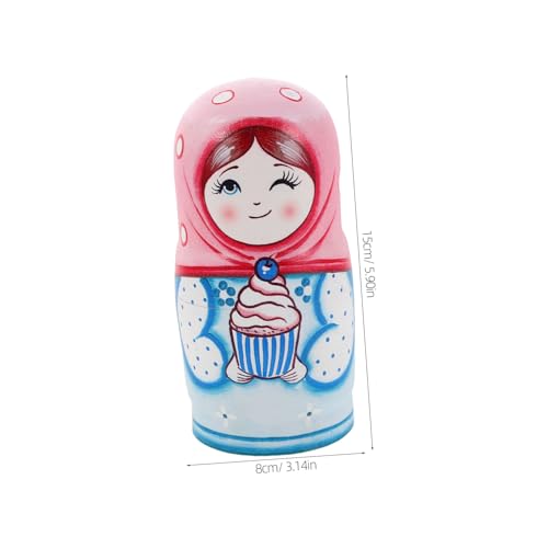 ERINGOGO Handgefertigte Russische Nesting Dolls Schichten Holzspielzeug Handbemalt Fördert Kindliche Geschicklichkeit Kulturelle Bildung Stapelbar Langlebig Geburtstagsgeschenk und von ERINGOGO