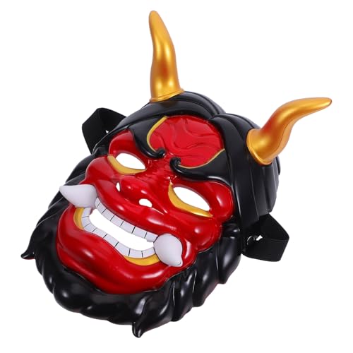 ERINGOGO Hannya Maske Japanische Dämonenmaske mit Hörnern Vollgesichts-cosplay für Erwachsene Halloween Karneval Maskerade Horrormaske Wiederverwendbar Robust von ERINGOGO