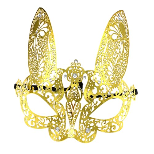 ERINGOGO Hasenmaske Halloween-Masken Zombie-Maske tierische Maske -Maske lustig halloween mitgebsel halllowen bunny mask karnevalsparty masken Half Face Requisiten Legierung Golden von ERINGOGO