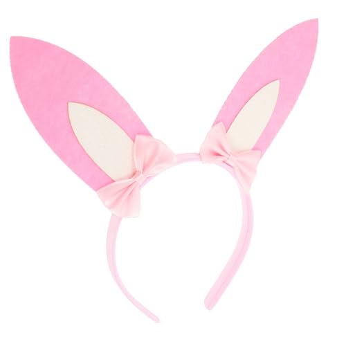 ERINGOGO Hasenohren-Kopfschmuck stirnband stirnbänder Haarreif mit Hasenohren Erwachsene Haarreif Hasenkostüm Party-Stirnband Hasenohren Haarband Stoff Rosa von ERINGOGO