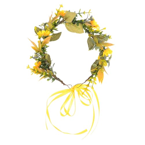 ERINGOGO Hawaiianisches Sonnenblumen haarband Party Kopfschmuck Leicht Verstellbar Für Urlaub Strandfest Cosplay Performance Dekoratives Blumenhaarband von ERINGOGO