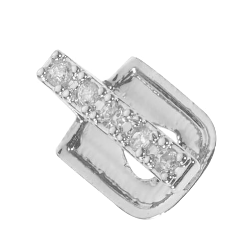 ERINGOGO Hip Hop Zähne Grill Einzelner Mund Grill Glitzernde Zahn Schmuck für Halloween Kostüm Party Zubehör Goldzahn mit Silberner Verzierung Schmuck für Rapper Stil von ERINGOGO
