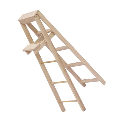 ERINGOGO Hölzerne Mini -Leiter realistisch Mini -Puppe Puppenhaus Mädchen klein Dekoration für Szenenmodell Miniaturverzierung Hausleiter aus Holz Mini-Holzleiter Miniatur-Trittleiter Birke von ERINGOGO