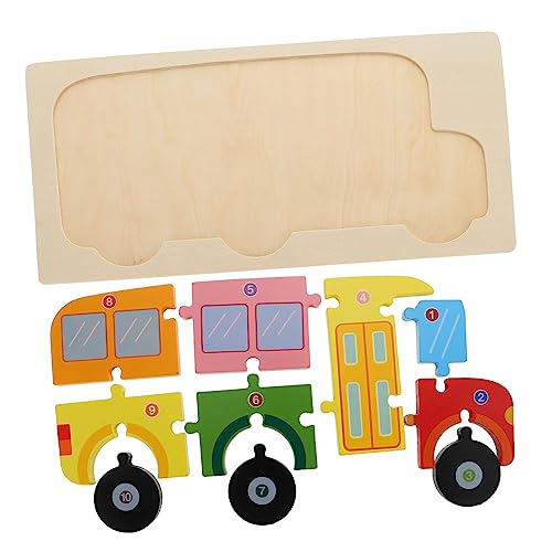 ERINGOGO Hölzernes Pädagogisches Bus Puzzle Für Kleinkinder Großes Jigsaw Zur Frühen Lernspielzeug Für Vorschule Und Jahren von ERINGOGO