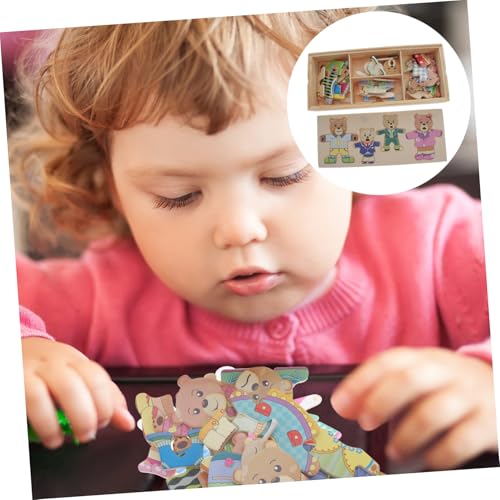 ERINGOGO Holz Anziehpuzzle Bär Kinderpuzzle aus Stabilem Holz Lernspielzeug für Junge Mädchen Ab Jahren Kreativität und Hand Auge Koordination ERINGOGO Holz Anziehpuzzle Bär Kinderpuzzle aus Stabilem Holz Lernspielzeug für Junge Mädchen Ab Jahren Kreativität und Hand Auge Koordination von ERINGOGO