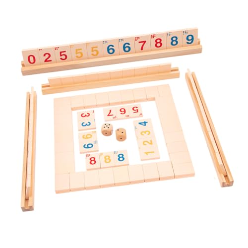 ERINGOGO Holz Brettspiel mit Zahlen und Würfeln Pädagogisches Partyspiel für Sicheres Langlebiges Holzmaterial Fördert Logisches und Eltern Junge Mädchen Interaktion für Kleinkinder und von ERINGOGO