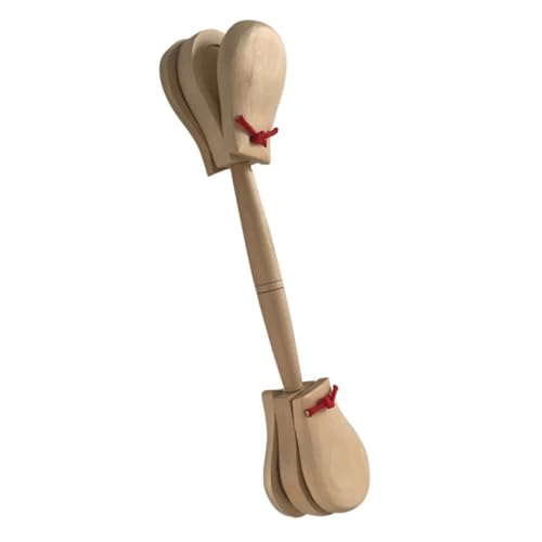 ERINGOGO Holz Doppelkopf Kastagnetten Musikspielzeug Percussion Instrumente Pädagogisch Glatte Oberfläche Sicher für Mädchen Jungen Musikalische Früherziehung von ERINGOGO
