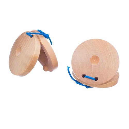 ERINGOGO Holz Finger Kastagnetten Pädagogisches Musikinstrument für Holzspielzeug Hand Auge Koordination und des Hörvermögens Geeignet für Kleinkinder Zufällige Schnurfarbe Zufällige Farbe von ERINGOGO