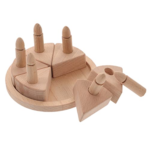 ERINGOGO Holz Geburtstagstorte Kinderküche Rollenspiel Holz Schneidekuchen für Jungen und Mädchen Pädagogisches Küchenzubehör Sicher und Langlebig von ERINGOGO