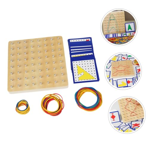 ERINGOGO Holz Geoboard Montessori Lernspielzeug für Ab Jahren Kreatives Nagelbrett mit Geometrischen Formen Motorikförderndes Puzzle Board aus Sicherem Holz für Vorschule und Frühkindliche von ERINGOGO