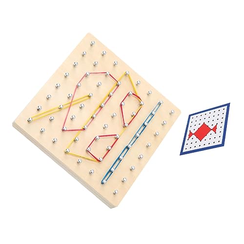 ERINGOGO Holz Geoboard für Geometrisches Lernspielzeug zur Mathematikförderung Elastischer Gummibänder Kreative Lernaktivitäten Verbesserung der Feinmotorik von ERINGOGO