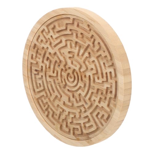 ERINGOGO Holz Labyrinth Spielbrett Rund Denkspiel mit Murmelbewegung Fördert Räumliches Koordination und Logisches Lernen Pädagogisches Activity für Kleinkinder von ERINGOGO