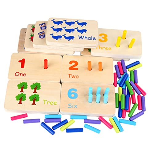 ERINGOGO Holz Legespiel Zahlen Steckspiel Montessori Sensorisches Lernspielzeug für Logisches Denken Konzentration und Farberkennung von ERINGOGO