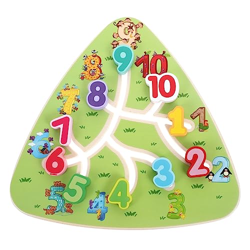 ERINGOGO Holz Maze Nummern Lernspiel Pädagogisch Motorik Lernspielzeug Ab Jahre Interaktives Zahlenerkennungsspiel für Kleinkinder und Vorschulkinder von ERINGOGO