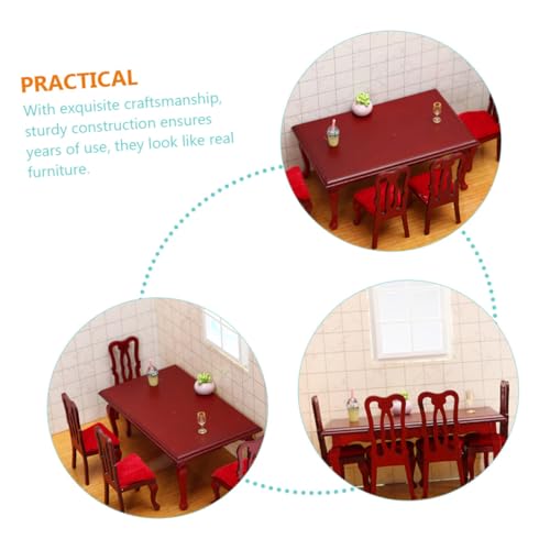ERINGOGO Holz Miniatur Puppenhaus Möbel Tisch Stühle DIY Zimmerdeko Kreativ Lernspielzeug ERINGOGO Holz Miniatur Puppenhaus Möbel Tisch Stühle DIY Zimmerdeko Kreativ Lernspielzeug von ERINGOGO