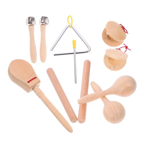 ERINGOGO Holz Percussion Instrumente Teilig Musikinstrumente Holzspielzeug Rhythmus Lernspielzeug für Hand Auge Koordination und Musikalische Früherziehung von ERINGOGO