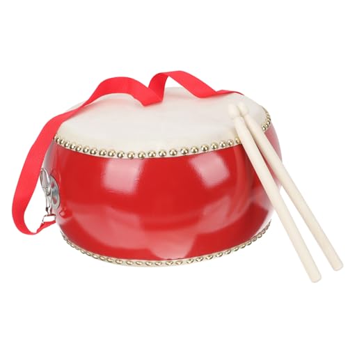 ERINGOGO Holz Percussion Trommel Schlagzeugset mit Kuhfell Inklusive Trommelstöcken Pädagogisches Musikspielzeug Hand Auge Koordination und Musikalischem Verständnis für Jungen und Mädchen von ERINGOGO