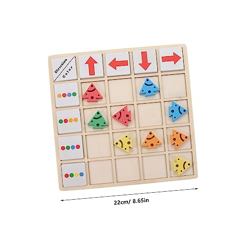 ERINGOGO Holz Puzzle Logiktraining mit Farbigen Pfeilformen Lernspielzeug Kognitives Richtungsspiel Montessori Holzspielzeug für Frühe Bildung und Koordination von ERINGOGO