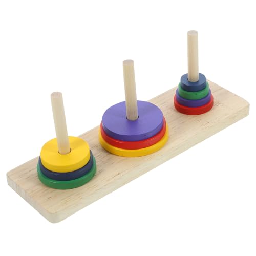 ERINGOGO Holz Puzzle Spiel Turm von Hanoi Intellektuelles Denkspiel für Erwachsene Kreatives Knobelspiel und Gedächtnis mit Sicherer Glatter Oberfläche von ERINGOGO
