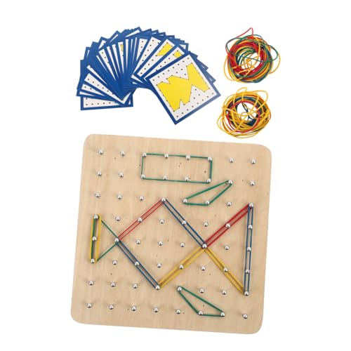ERINGOGO Holz pegboard Geoboard Lernspielzeug für Geometrische Formen Steckbrett Montessori Holzspielzeug Mathe Lernwerkzeug Kreatives Nagelbrett für Vorschule und Grundschule von ERINGOGO