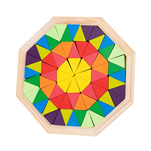 ERINGOGO Holzbaukasten Regenbogen Bausteine Lernspielzeug Vorschule Fördert Farb und Formerkennung Hand Auge Koordination Kreatives Logisches von ERINGOGO