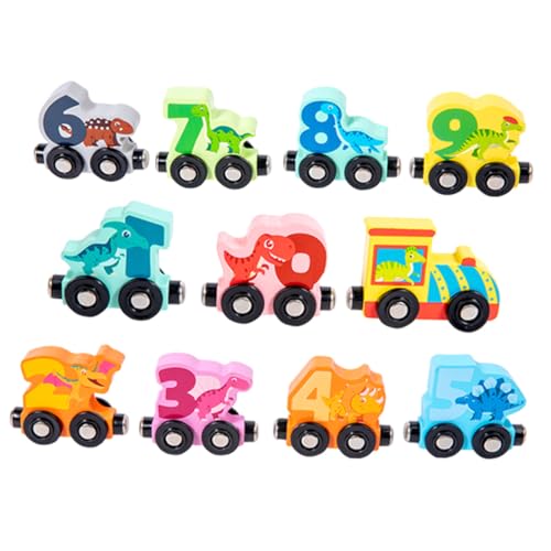ERINGOGO Holzeisenbahn Dinosaurier Zug Set Lernspielzeug für Kleinkinder Ab Jahren Pädagogisches Dinosaurier Zugspiel Feinmotorik Kreativität und Hand Auge koordination von ERINGOGO