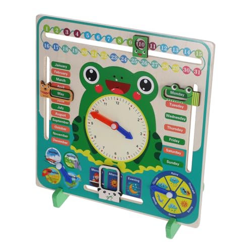 ERINGOGO Holzfrosch-Uhr Und Kalenderspielzeug, Montessori-Werkzeug Für Kognitives Lernen, Uhrzeit Und Datum Für Kinder, Kindergarten-lernspielzeug, Interaktives Kinderspielzeug ERINGOGO Holzfrosch-Uhr Und Kalenderspielzeug, Montessori-Werkzeug Für Kognitives Lernen, Uhrzeit Und Datum Für Kinder, Kindergarten-lernspielzeug, Interaktives Kinderspielzeug von ERINGOGO