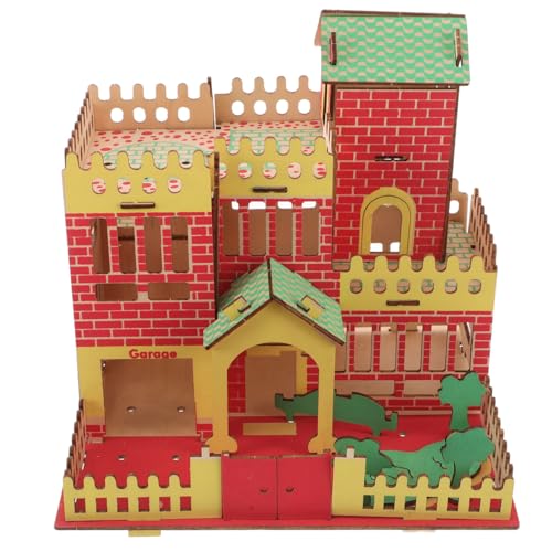 ERINGOGO Holzhaus Bausatz DIY Puzzle Präzises Lasergeschnittenes Holzmodell Kreatives Lernspielzeug für Jungen und Mädchen von Raumvorstellung und Feinmotorik von ERINGOGO