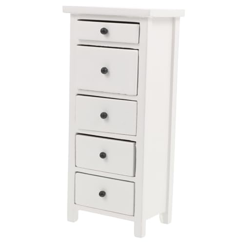 ERINGOGO Holzlagerschrank Für Puppenhaus Weißer Schrank Puppenhauszubehör Mini Holzschrank Modell Für Kreative Spielwelten Und Bastelprojekte von ERINGOGO