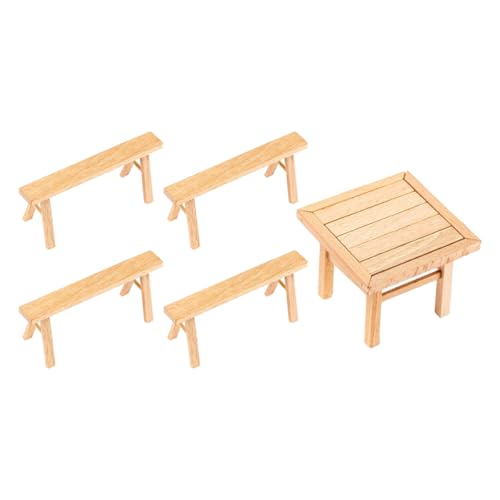 ERINGOGO Holzmodell Bausatz Tisch und Stühle DIY Selbstmontage Holzpuzzle Lernspielzeug Glatte Oberfläche Pädagogisch Interaktives Konstruktionsspielzeug für Junge Mädchen von ERINGOGO