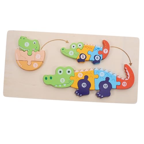ERINGOGO Holzpuzzle Bunte Tierformen Sicher Glatte Kanten Motorische Farbenfrohes Lernspielzeug für Kleinkinder Jungen Mädchen für Vorschule und Hand Auge Koordination von ERINGOGO