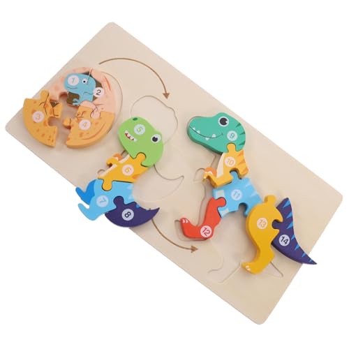 ERINGOGO Holzpuzzle Lernspielzeug Farbenfrohes Tierpuzzle Pädagogisches Steckspiel für Kleinkinder Kreatives Holzspielzeug Hand Auge Koordination und Gehirnentwicklung von ERINGOGO