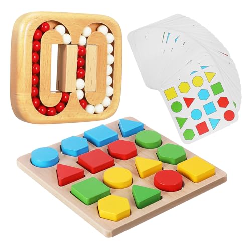 ERINGOGO Holzpuzzle für Senioren mit Rotierenden Perlen Kognitive Gedächtnisspiele zur Hand-Auge-koordination Tragbare Denkspiele für Ältere Erwachsene Fördert Gedächtnis und Gehirntraining von ERINGOGO