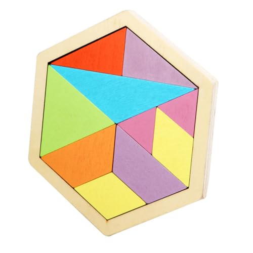 ERINGOGO Holzspielzeug Geometrisches Puzzle mit Bienenwabenmuster Tangram Lernspielzeug Ab Jahre Fördert Koordination Kreativität und Farberkennung von ERINGOGO