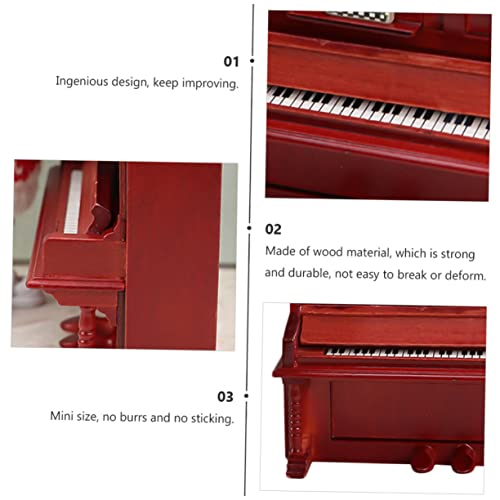 ERINGOGO Holzspielzeug Puppenhaus Zubehör Retro Stil Rotes Holz Mini Piano für Mädchen Dekoration Fotorequisite ERINGOGO Holzspielzeug Puppenhaus Zubehör Retro Stil Rotes Holz Mini Piano für Mädchen Dekoration Fotorequisite von ERINGOGO