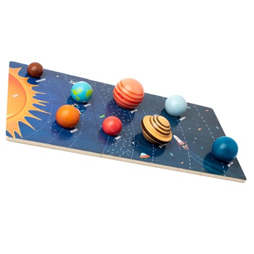 ERINGOGO Holzspielzeug Solar System Puzzle mit Planeten Montessori Lernspielzeug für Frühen Entwicklung Motorische und Spielerisches Weltallverständnis von ERINGOGO