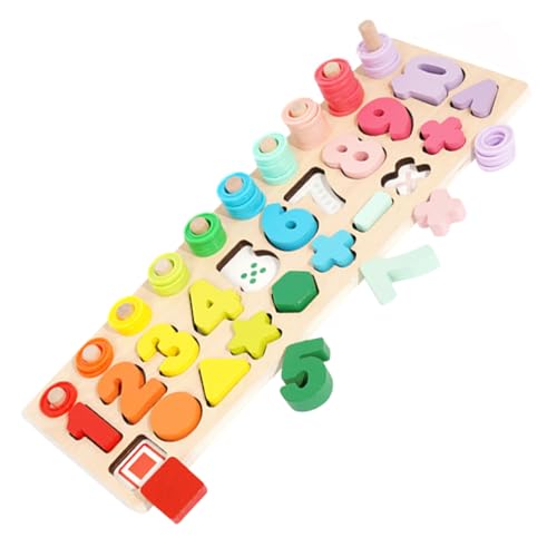 ERINGOGO Holzspielzeug Zahlenform Puzzle für Kleinkinder Geometrisches Lernspiel Stapelbare Holzbausteine zur Zahlen und Formenförderung Montessori Ab Jahre Pädagogisches Lernspielzeug von ERINGOGO