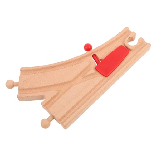 ERINGOGO Holzeisenbahn Zubehör Set Mit Geraden Holzschienen Gleisverbindern Und Brücke Für Kreatives Spiel Kompatibel Mit Gängigen Spielzeugeisenbahnen Fördert Die Vorstellungskraft von ERINGOGO