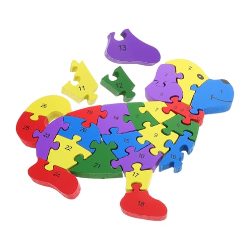 ERINGOGO Holztierblöcke Rätsel 26 Alphabet Bausteine ​​Montessori -Spielzeug Für Kinder Im Vorschulalter Verbessern Die Kognitiven Und Sprachlichen Fähigkeiten, Die Für Die Familie Und Den von ERINGOGO