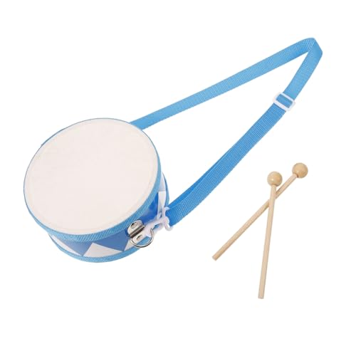 ERINGOGO Holztrommel mit Lanyard für Doppelseitige Snare Drum mit Imitationsschafspelz Handgespielt Fördert Rhythmus und Musikalische Fähigkeiten Tragbares für Kleinkinder und von ERINGOGO
