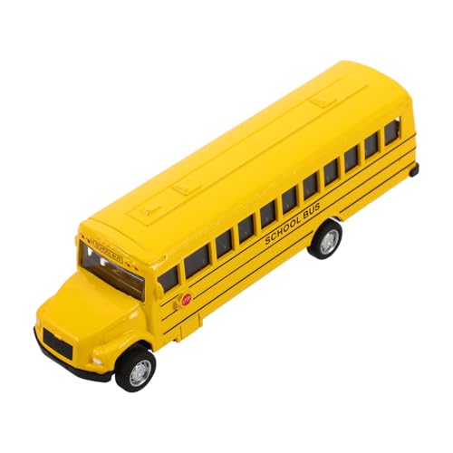ERINGOGO Inertial Schulbus Modell aus Metall Realistisches Gelbes Fahrzeug Rückziehspielzeug für Kleinkinder Detailgetreuer Bus für Jungen und Mädchen Langlebiges Kinderfahrzeug von ERINGOGO