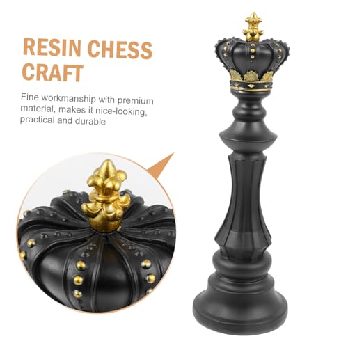 ERINGOGO Internationaler Schach könig Dekofigur aus Hochwertigem Harz Mittelgroße Schwarze Schachfigur für Wohn Arbeitszimmer Elegante Kabinettschach Dekoration für Schachspieler und von ERINGOGO