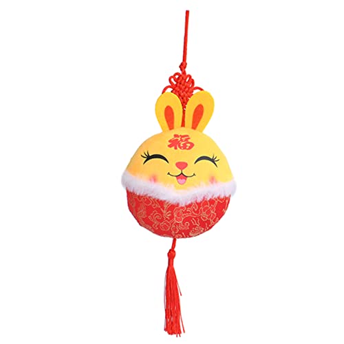 ERINGOGO Jade Kaninchen Plüschtier Süßes Rosa Häschen Gefülltes Stofftier Flauschiges Plüschkaninchen Kinderspielzeug Chinesisches Maskottchen Kaninchen Plüschpuppe von ERINGOGO