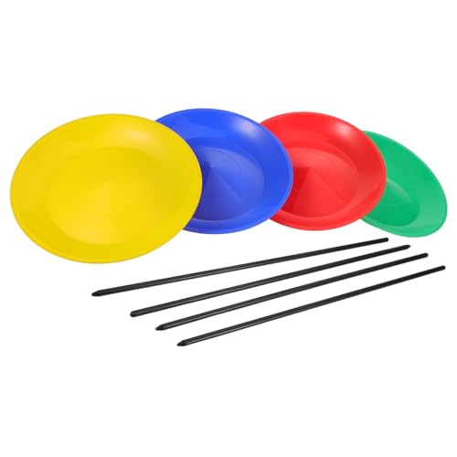 ERINGOGO Jonglierplatten Set mit Handstäben Teiliges Zirkus Drehspielzeug Set Rot Blau Gelb Grün Stabile Kunststoff Wurf und Drehplatten für Jongliertraining Geschicklichkeitsspiel für ERINGOGO Jonglierplatten Set mit Handstäben Teiliges Zirkus Drehspielzeug Set Rot Blau Gelb Grün Stabile Kunststoff Wurf und Drehplatten für Jongliertraining Geschicklichkeitsspiel für von ERINGOGO